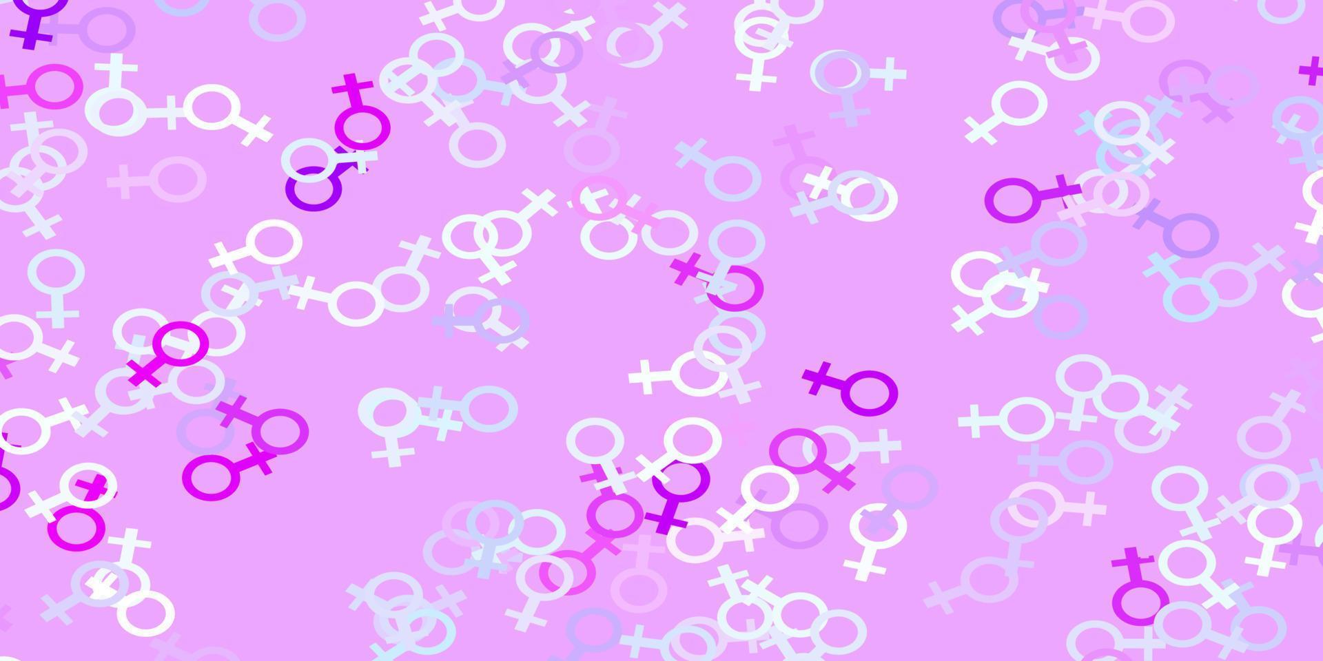 Light Purple vector template with businesswoman signs.