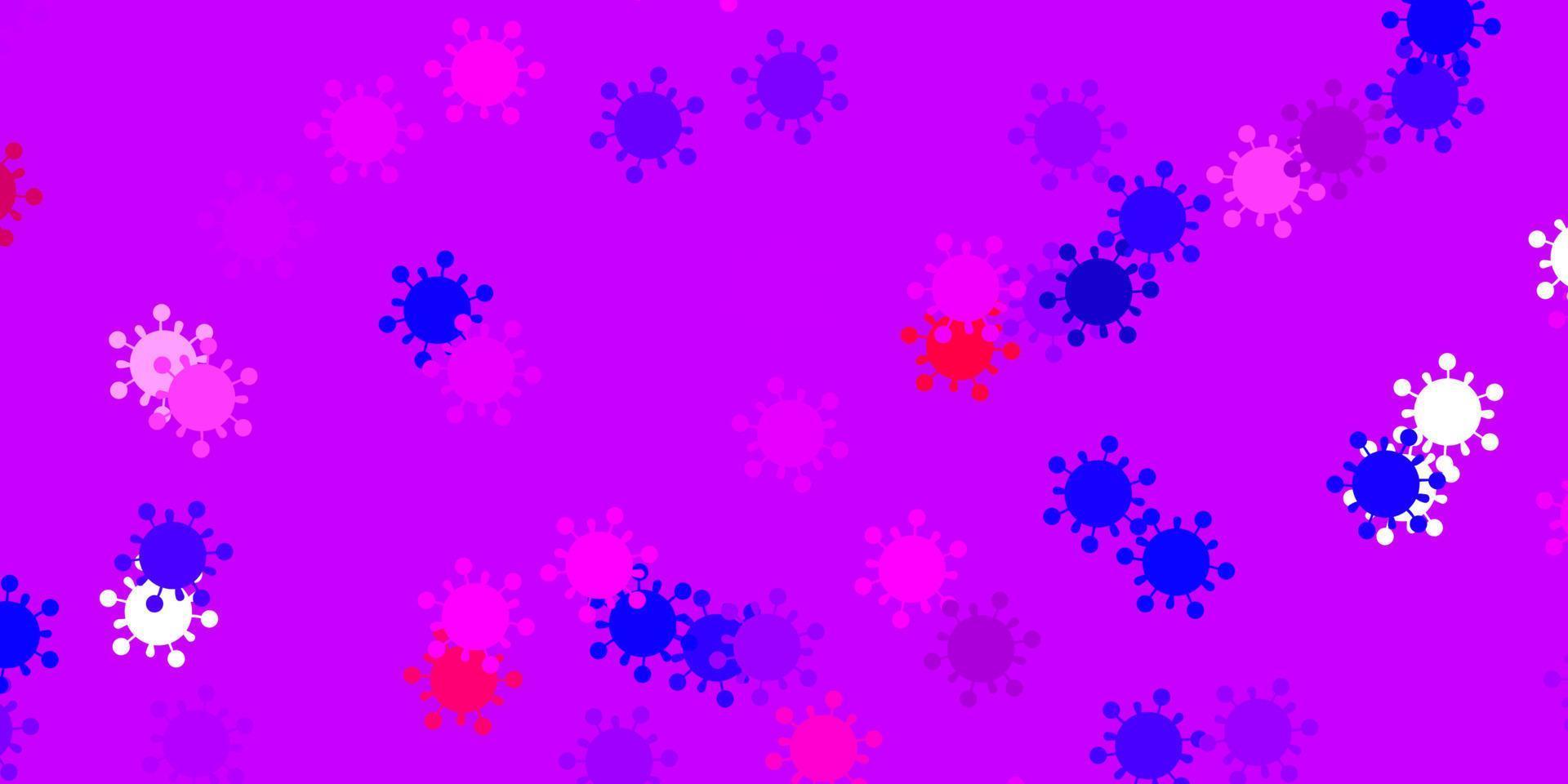 textura de vector violeta, rosa claro con símbolos de enfermedades.