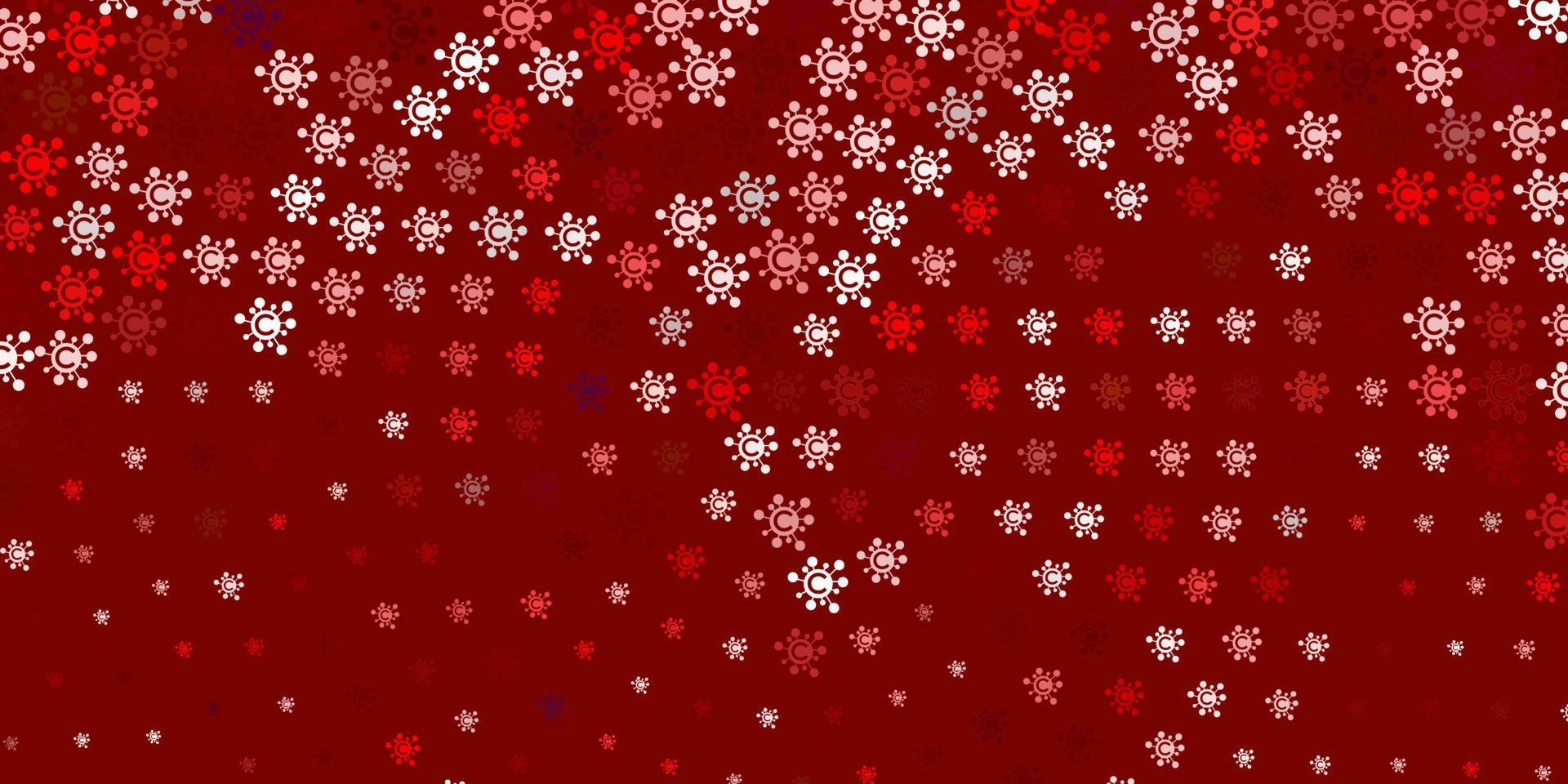 Light Red vector backdrop with virus symbols.