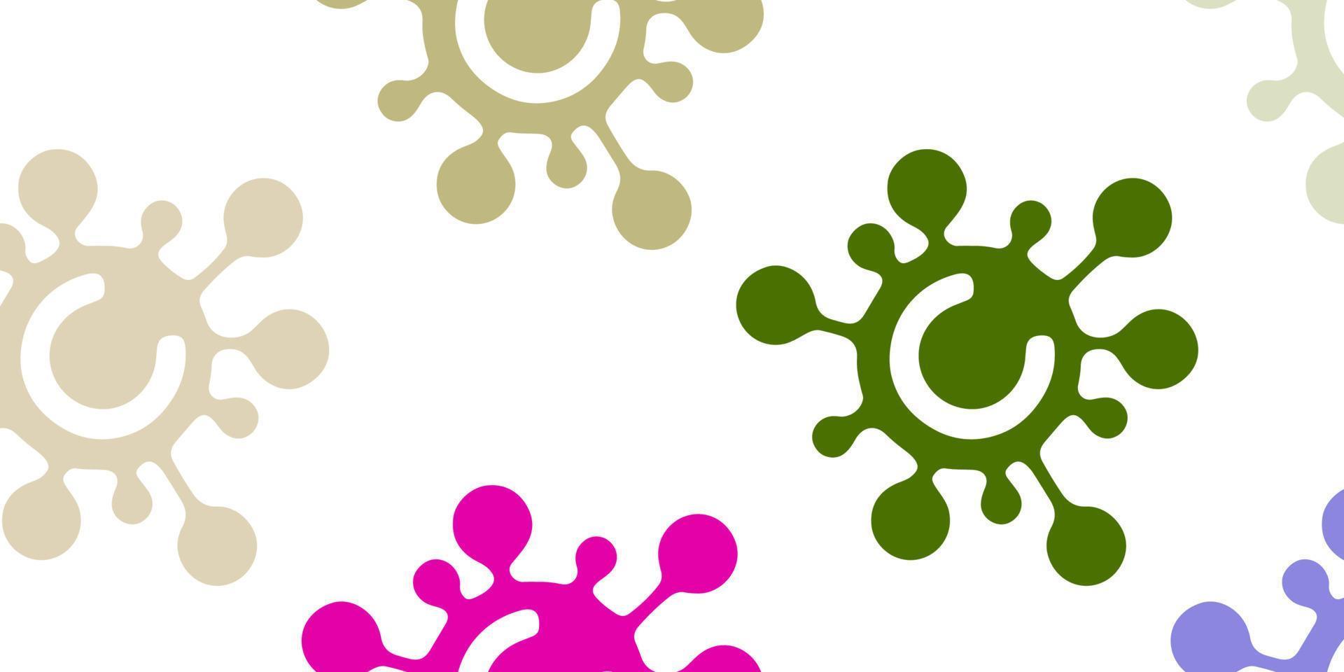 Light Multicolor vector backdrop with virus symbols.