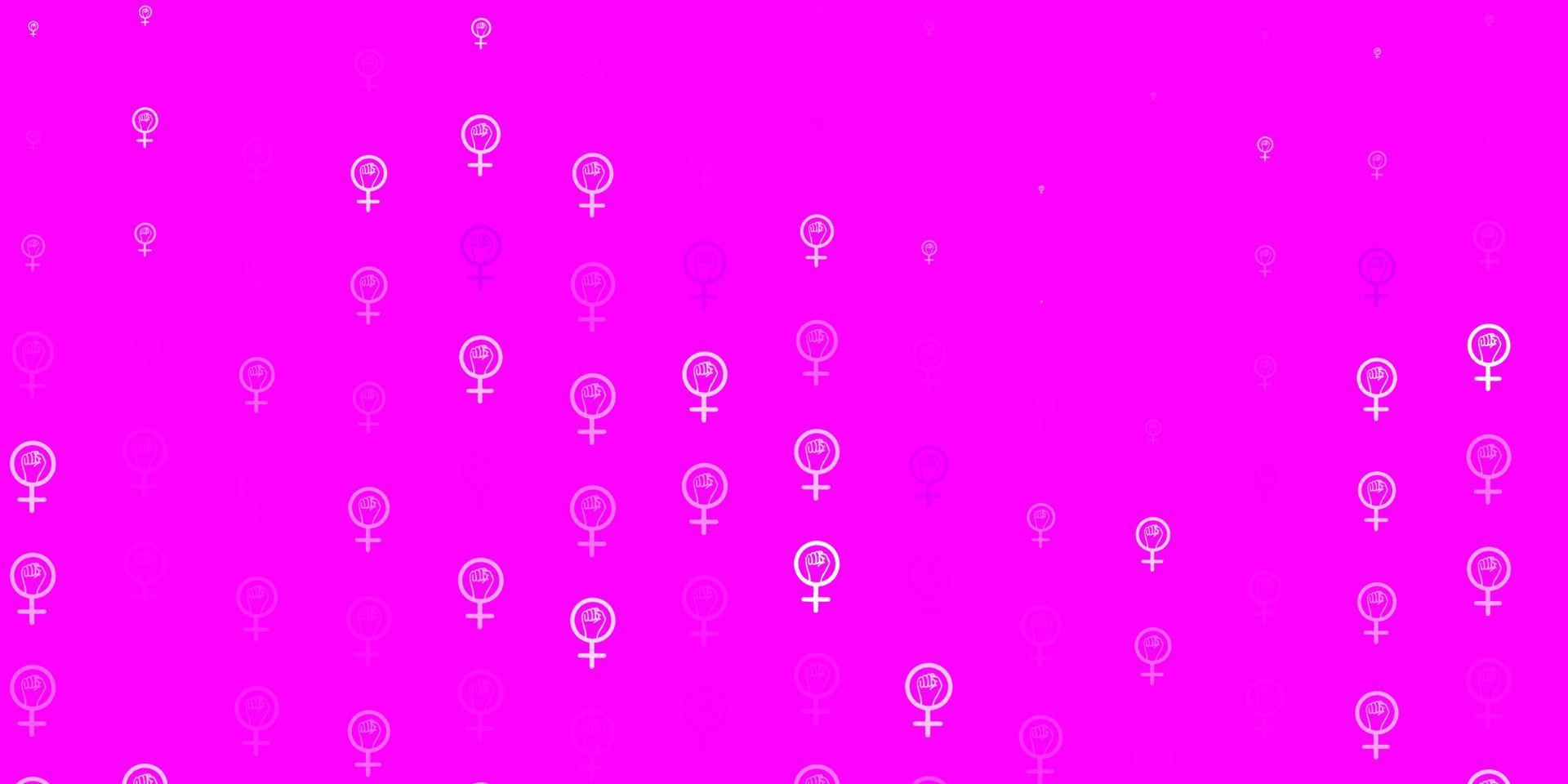 Light Purple vector backdrop with women power symbols.