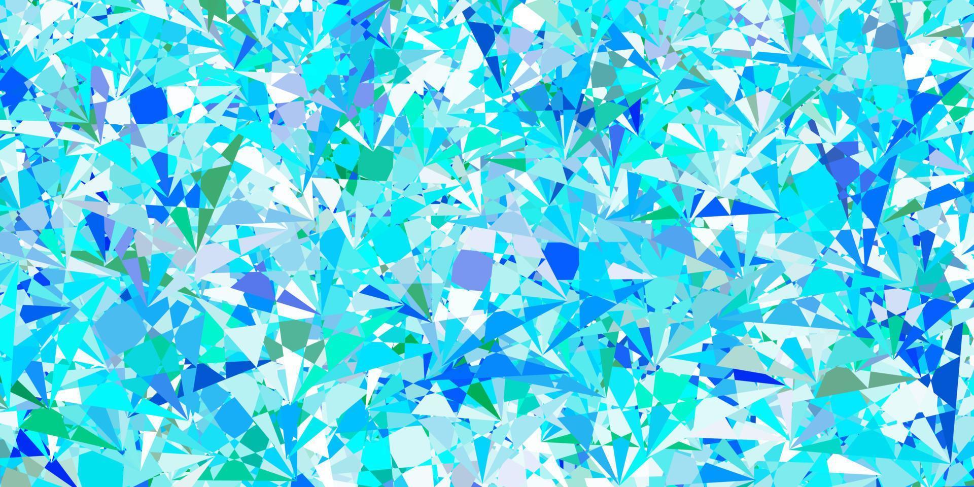 Fondo de vector azul claro, verde con formas poligonales.