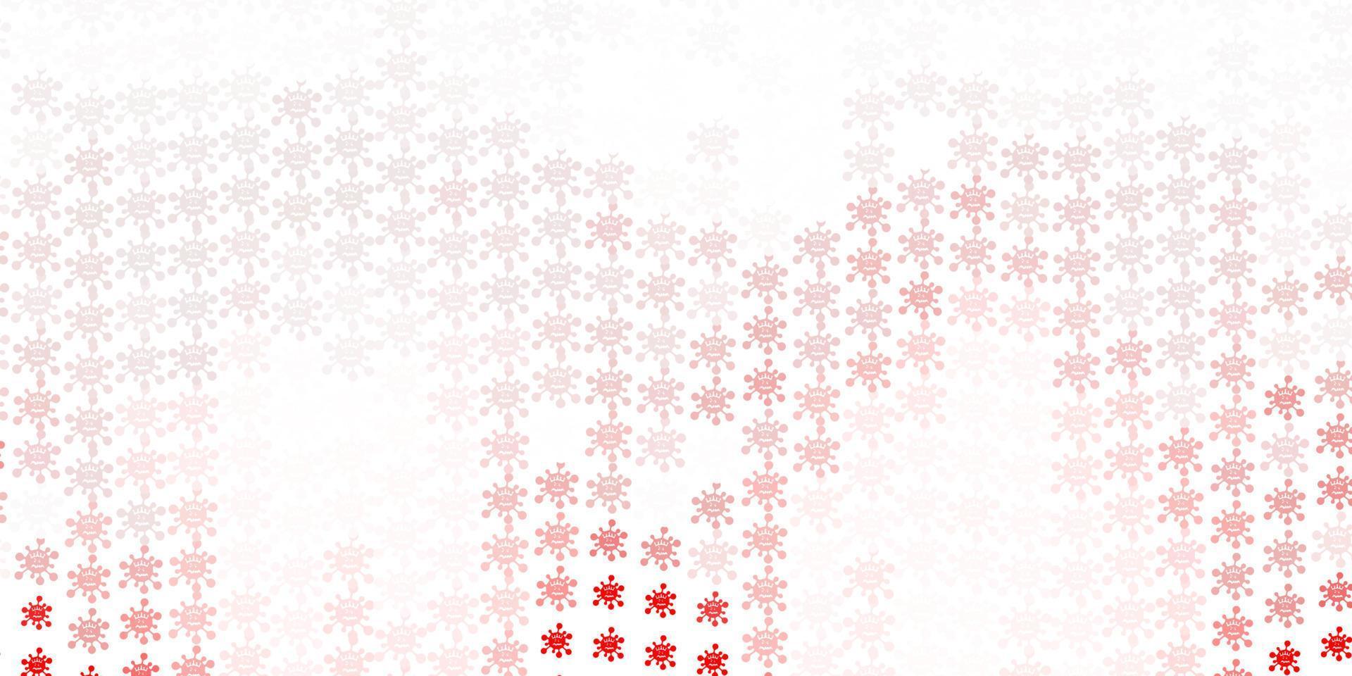 Light Red vector background with covid-19 symbols.