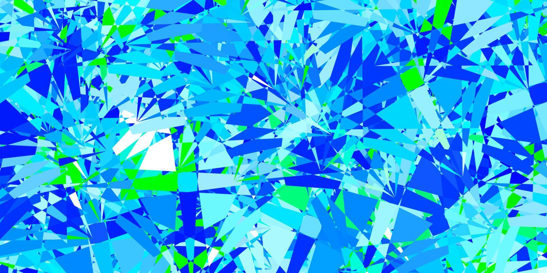 Fondo de vector azul claro, verde con triángulos.