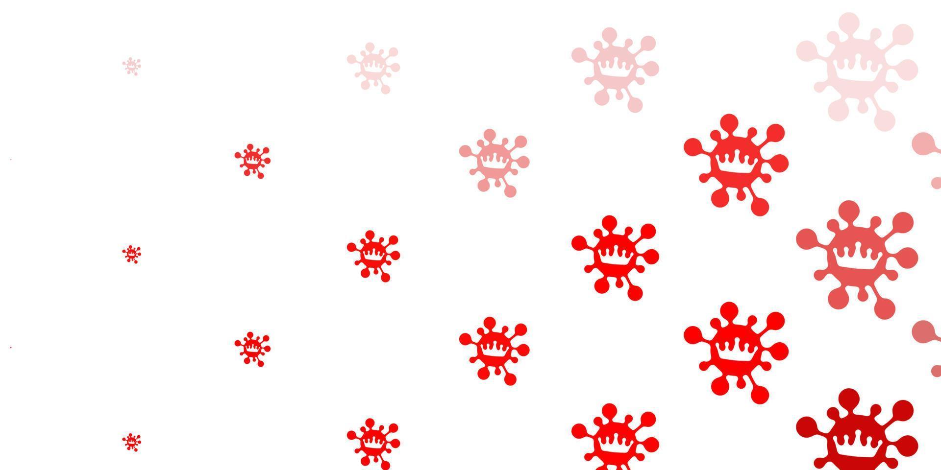 Light red, yellow vector pattern with coronavirus elements.