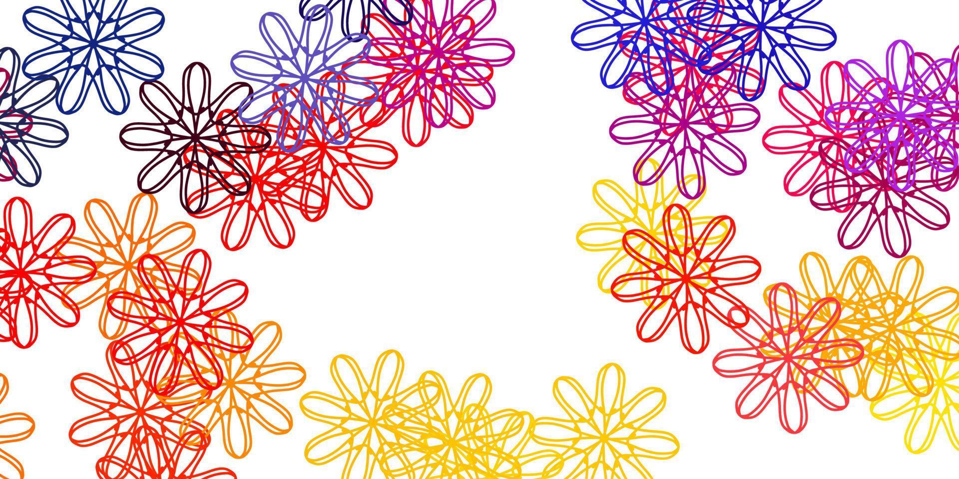 Light Red, Yellow vector natural artwork with flowers.