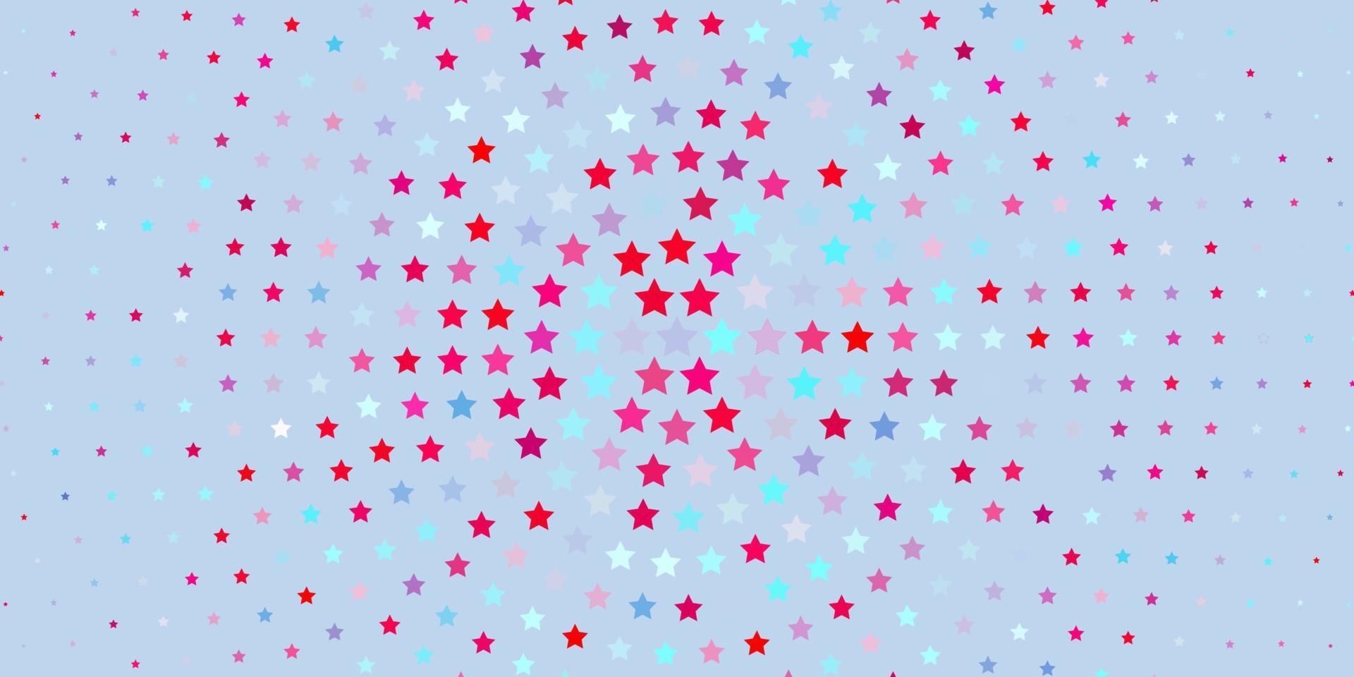 Light Blue, Red vector layout with bright stars.