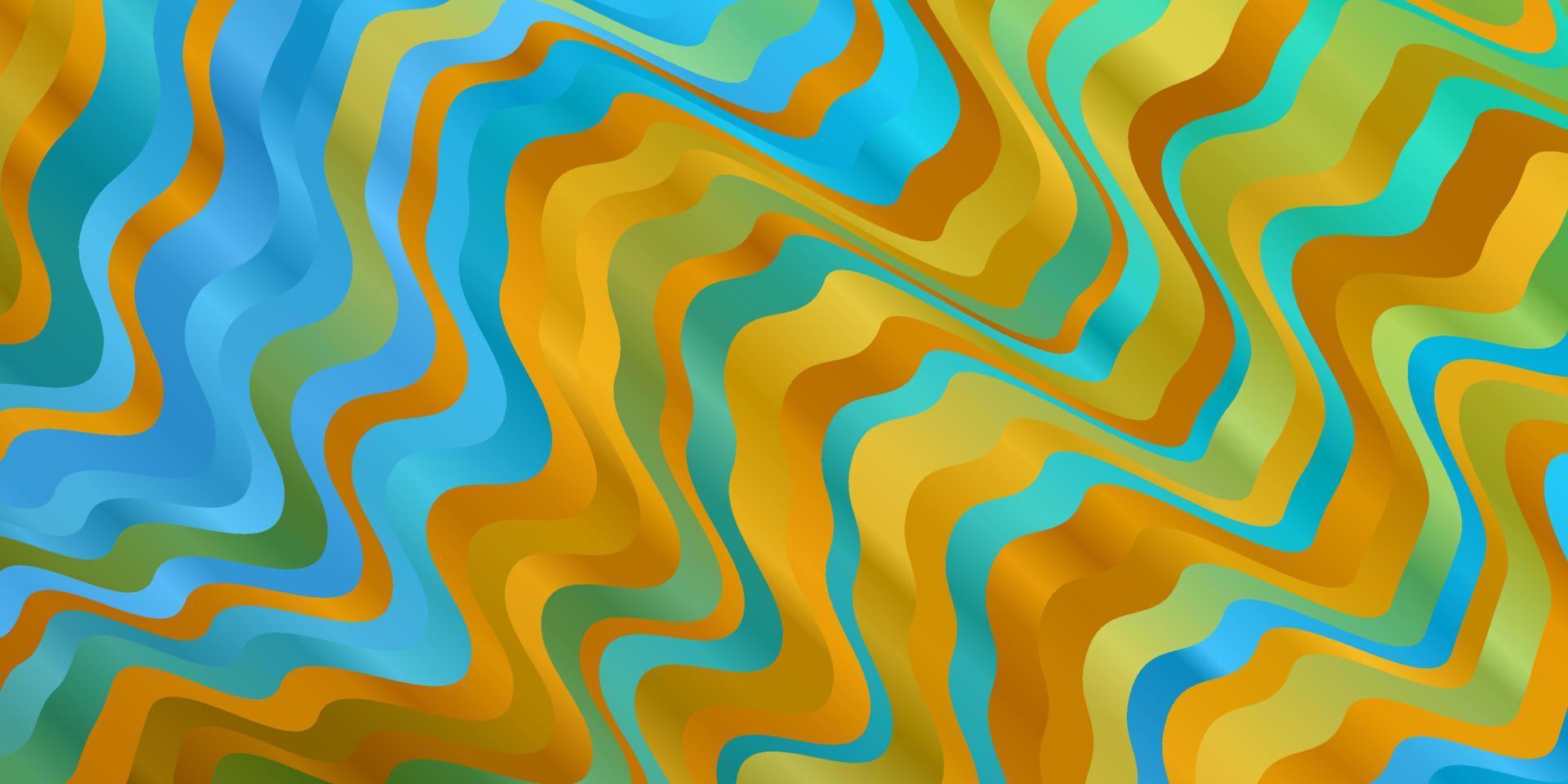 Fondo de vector azul claro, amarillo con curvas.