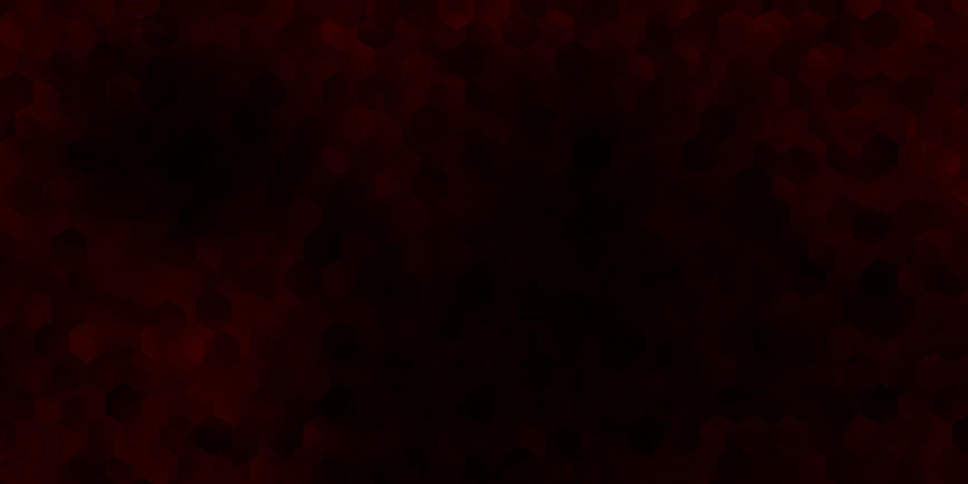 patrón de vector rojo oscuro con hexágonos.