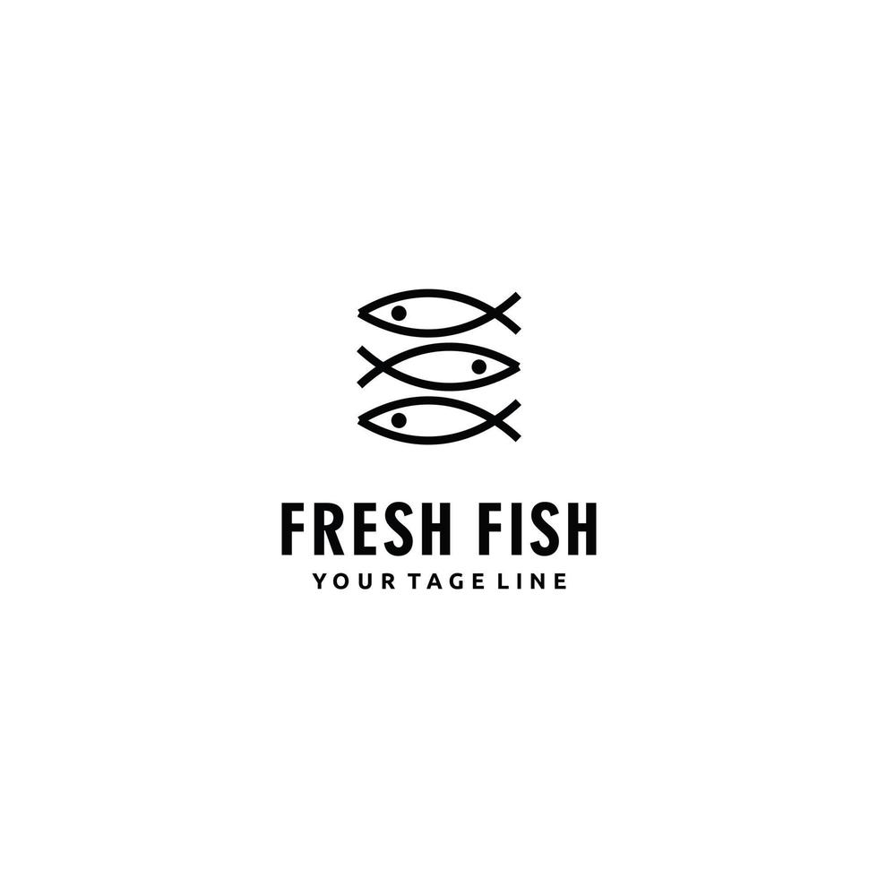 Fresh Fish Logo design vector template. Seafood restaurant shop store Logotype concept icon.