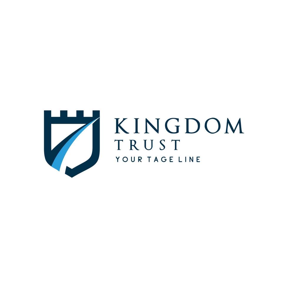 Kingd shield business protection logo design vector