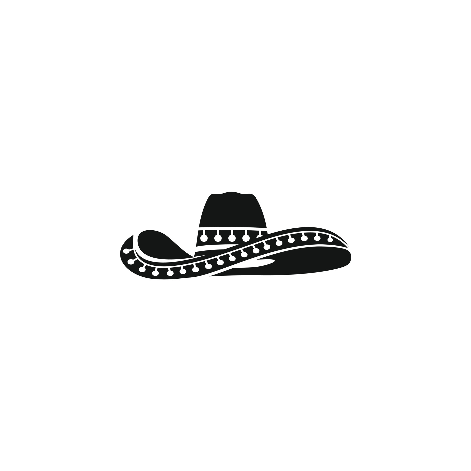Black Mexican Hat Sombrero logo design icon 17671139 Vector Art at Vecteezy