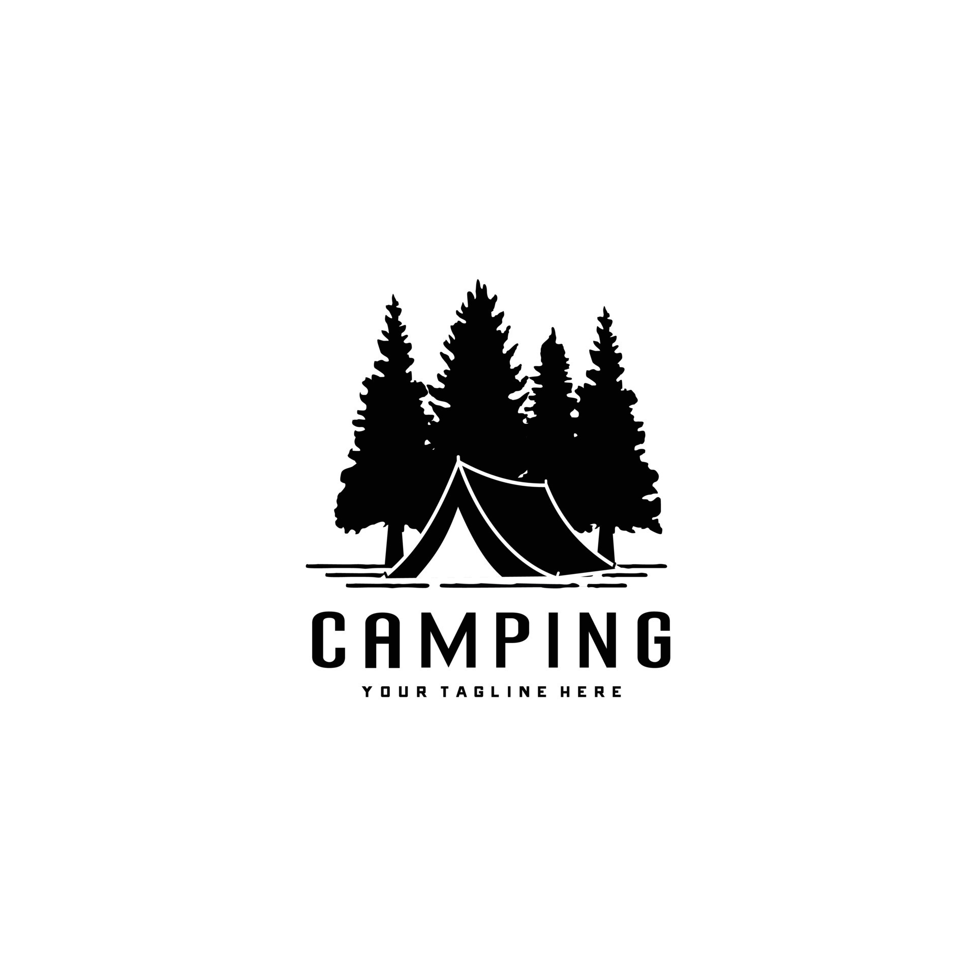 Pine tree camp forest logo desig 17671166 Vector Art at Vecteezy