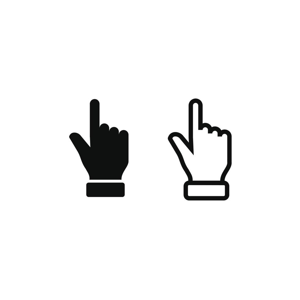 Clicking finger icon, hand pointer icon vector