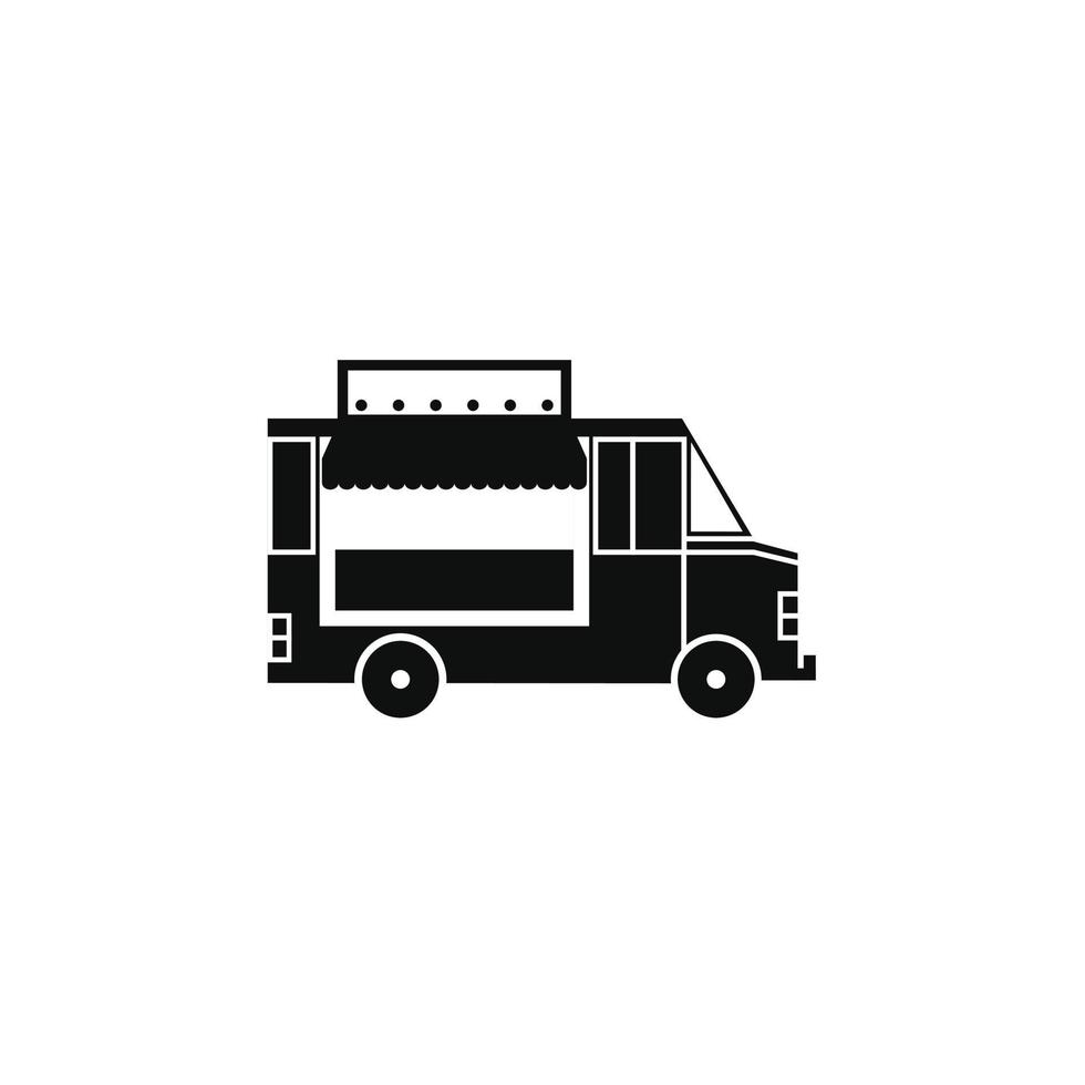 food truck silhouette icon logo design flat vector