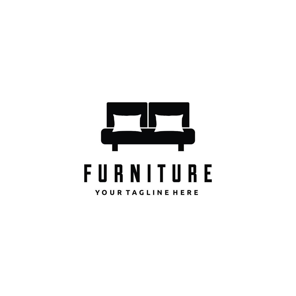 furniture, sofa, interior, flat logo design illustration vector