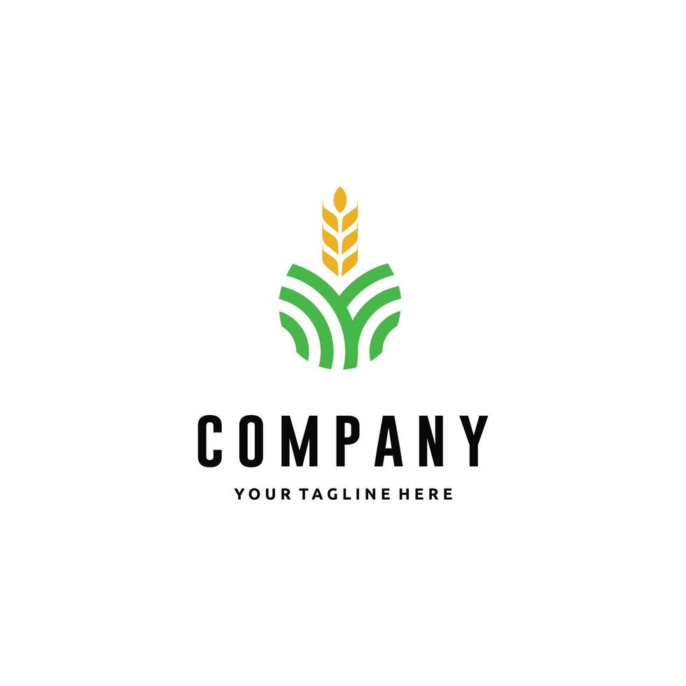 Agriculture grain wheat logo design inspiration vector