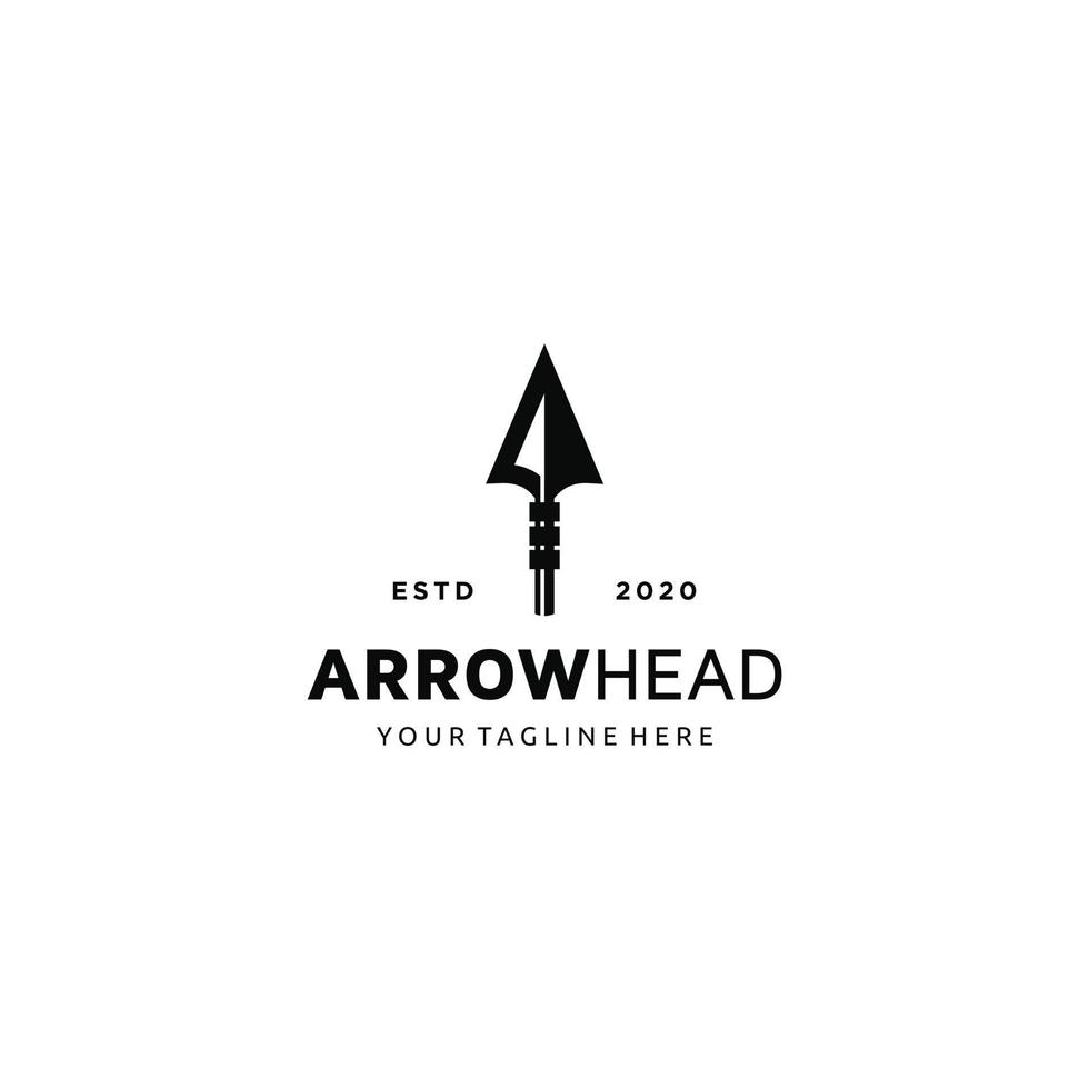 Native Indian Spear Arrowhead for Hunting, Hunt, Hunter Hipster Logo Design vector