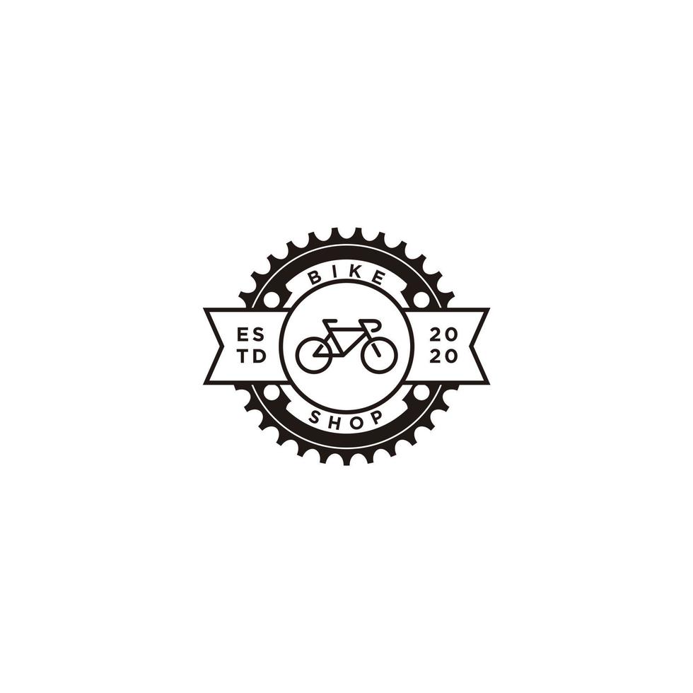 Bicycle shop crank moutain bike logo icon ilustration vector