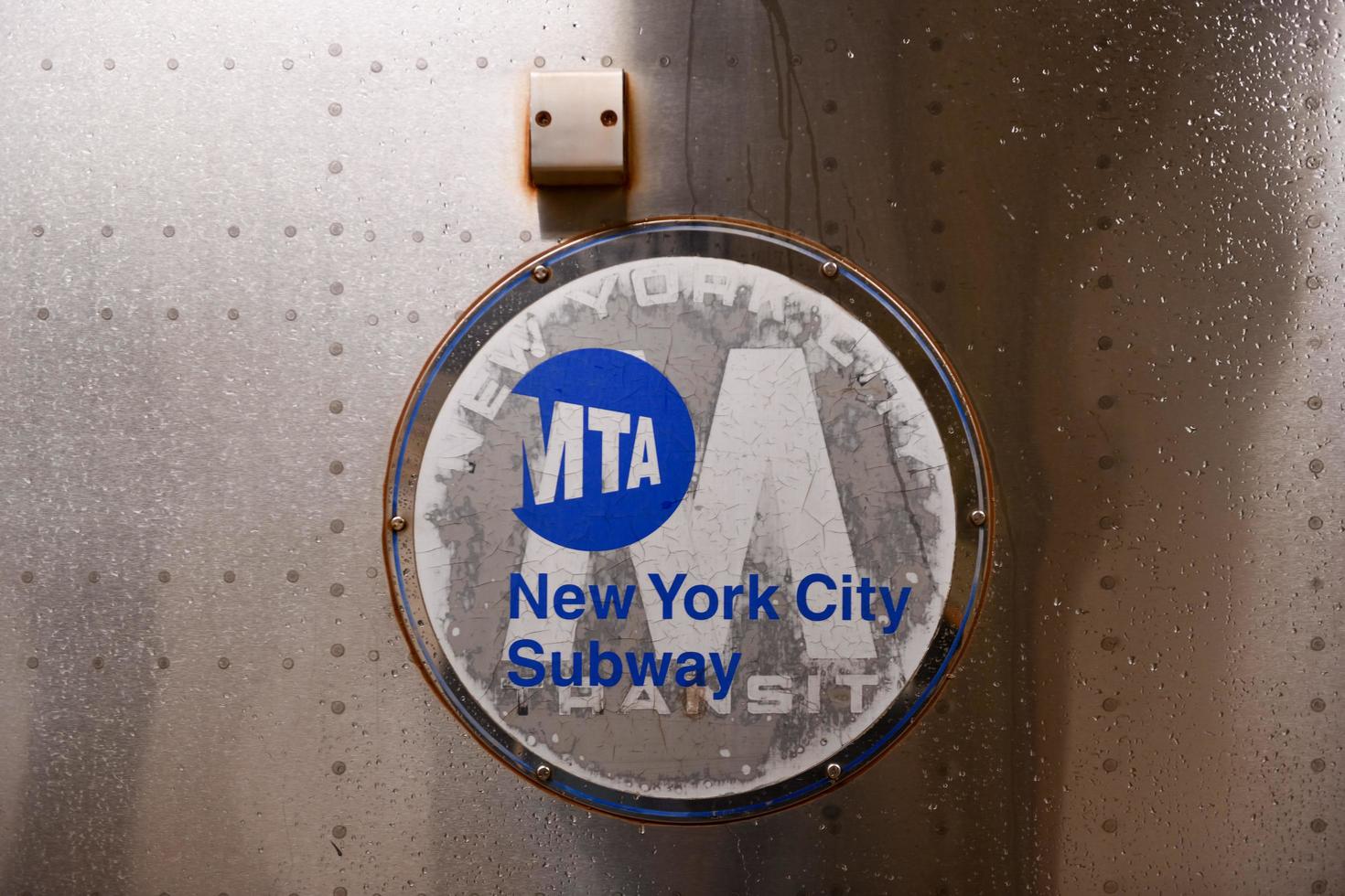 New York City New York  June 11 2020   Logo on the side of a train car in New Yorks transportation system the subway MTA photo
