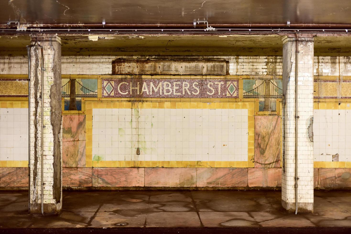 estación de metro de chambers street - nueva york, 2022 foto