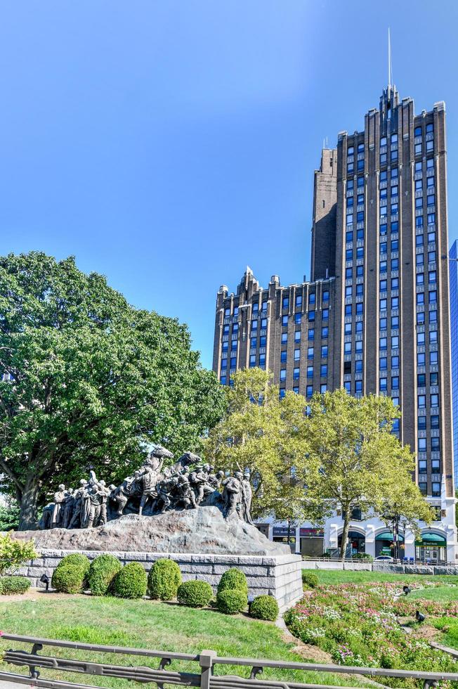 Newark New Jersey  Sept 21 2019   Wars of Americais a colossal bronze sculpture by Gutzon Borglumlocated inMilitary ParkNewarkEssex CountyNew Jersey photo