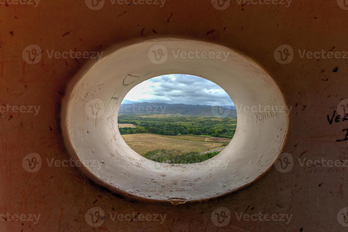 View from the historic slave watch tower in Manaca Iznaga Valle de los Ingenios Trinidad Cuba photo