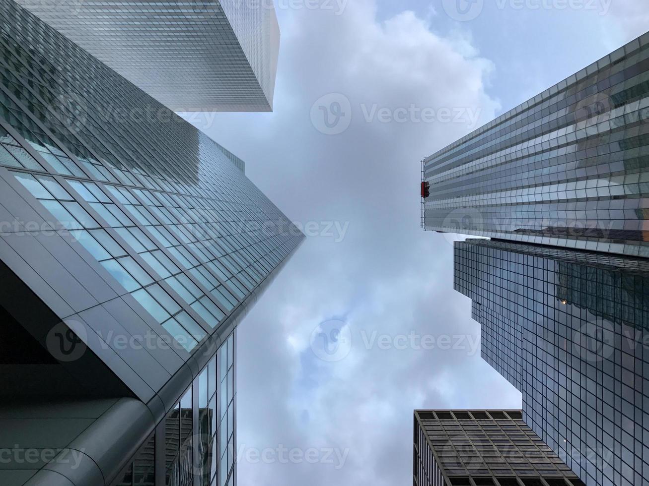 Vertical view of New York City skyscrapers in midtown Manhattan photo