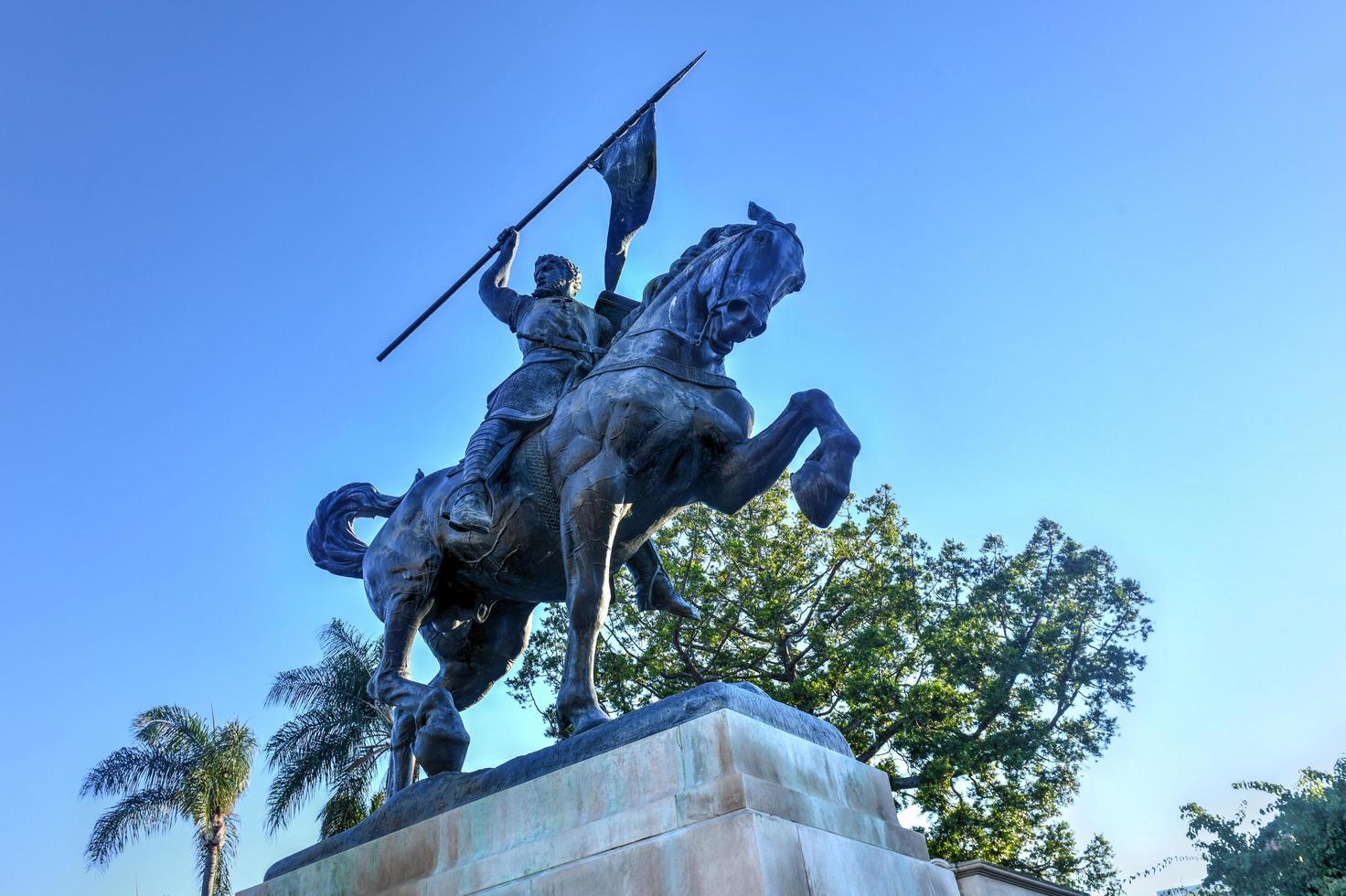 San Diego California  July 19 2020   The 23 foot tall statue of Rodrigo Diaz de Bivar El Cid of Spains war against the Moors in Balboa Park San Diego California photo