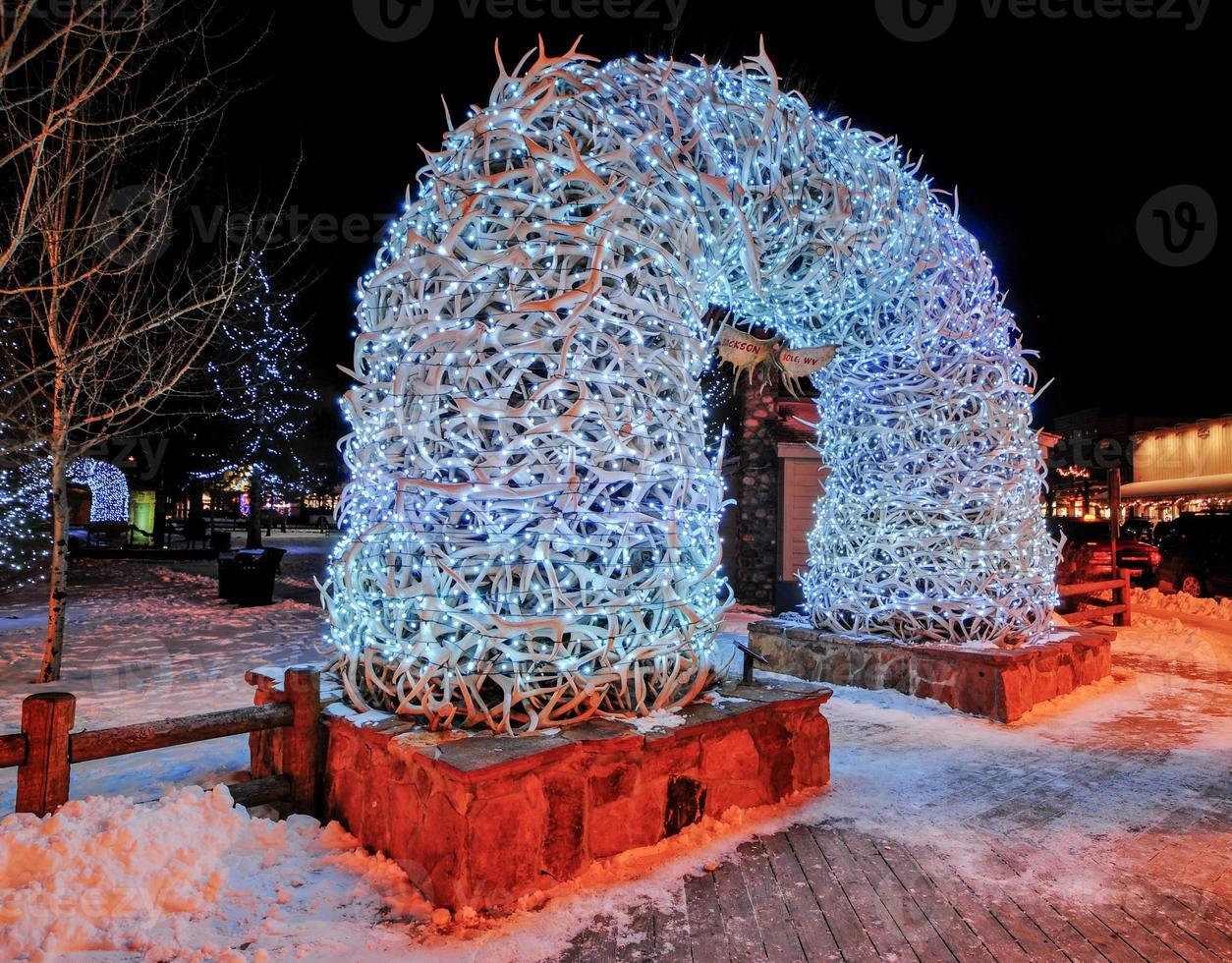 Arcos de asta en Jackson Hole, Wyoming foto