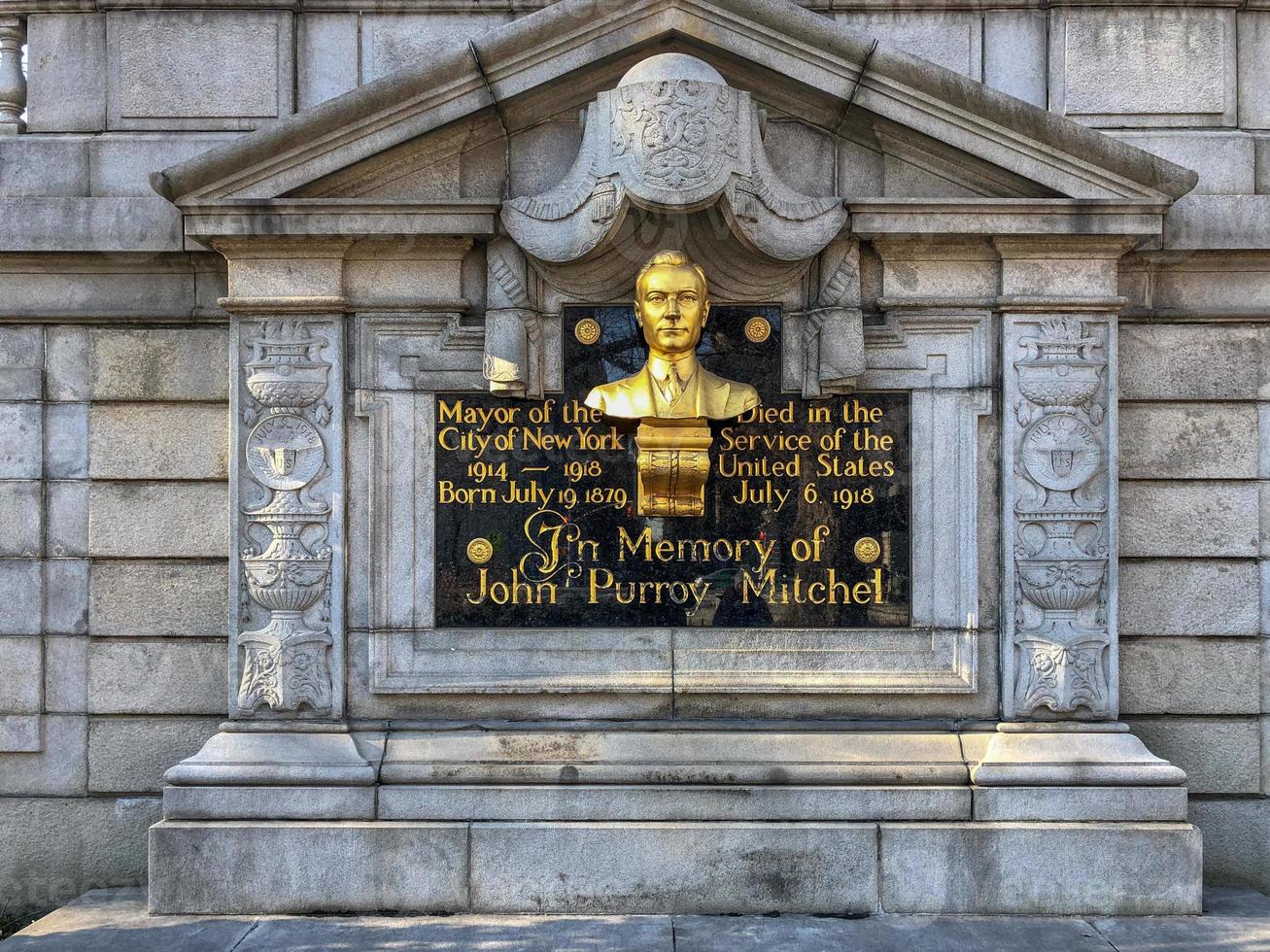 Monument to Mayor John Purroy Mitchel in Central Park, New York City photo