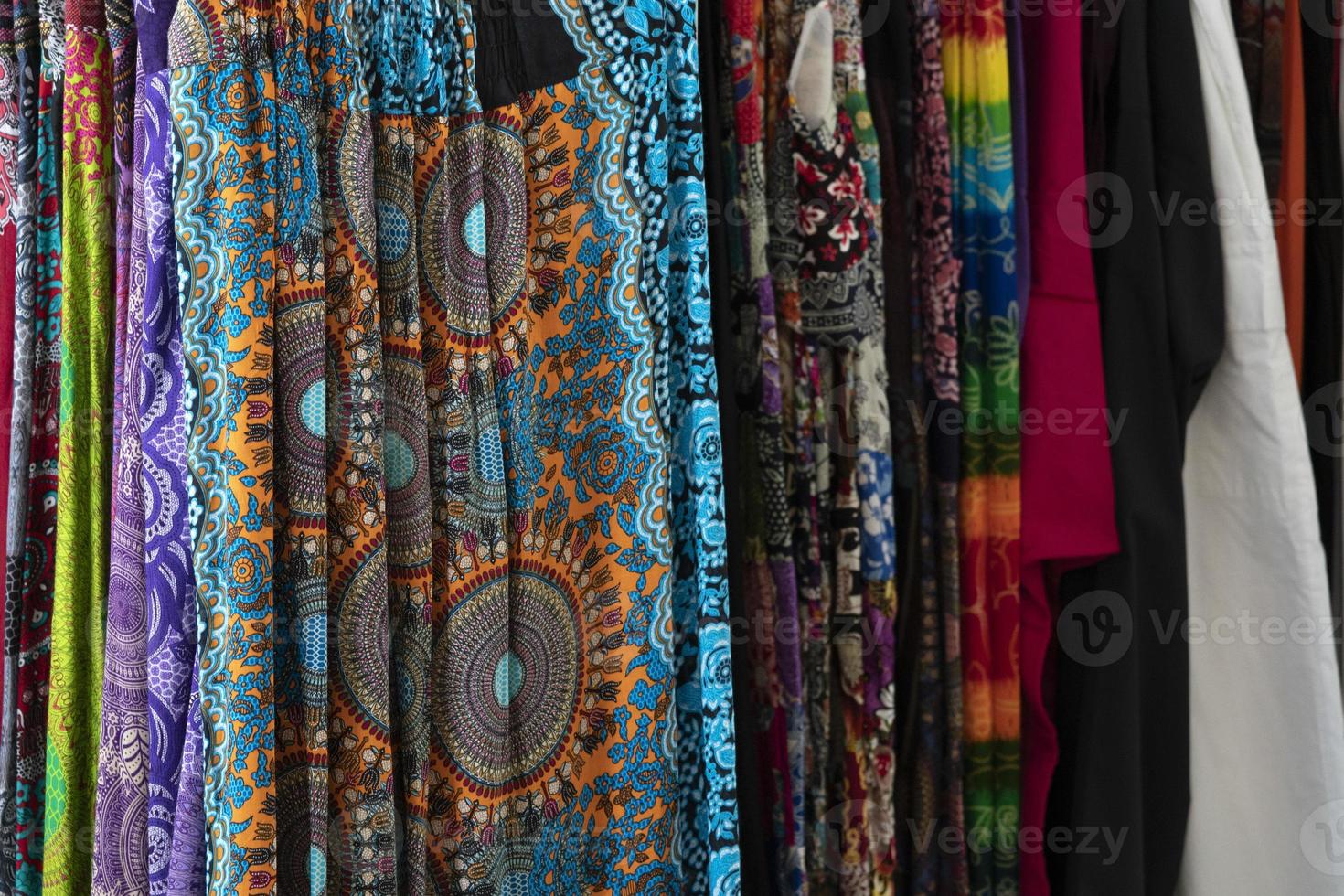 India clothes at the market for sale photo