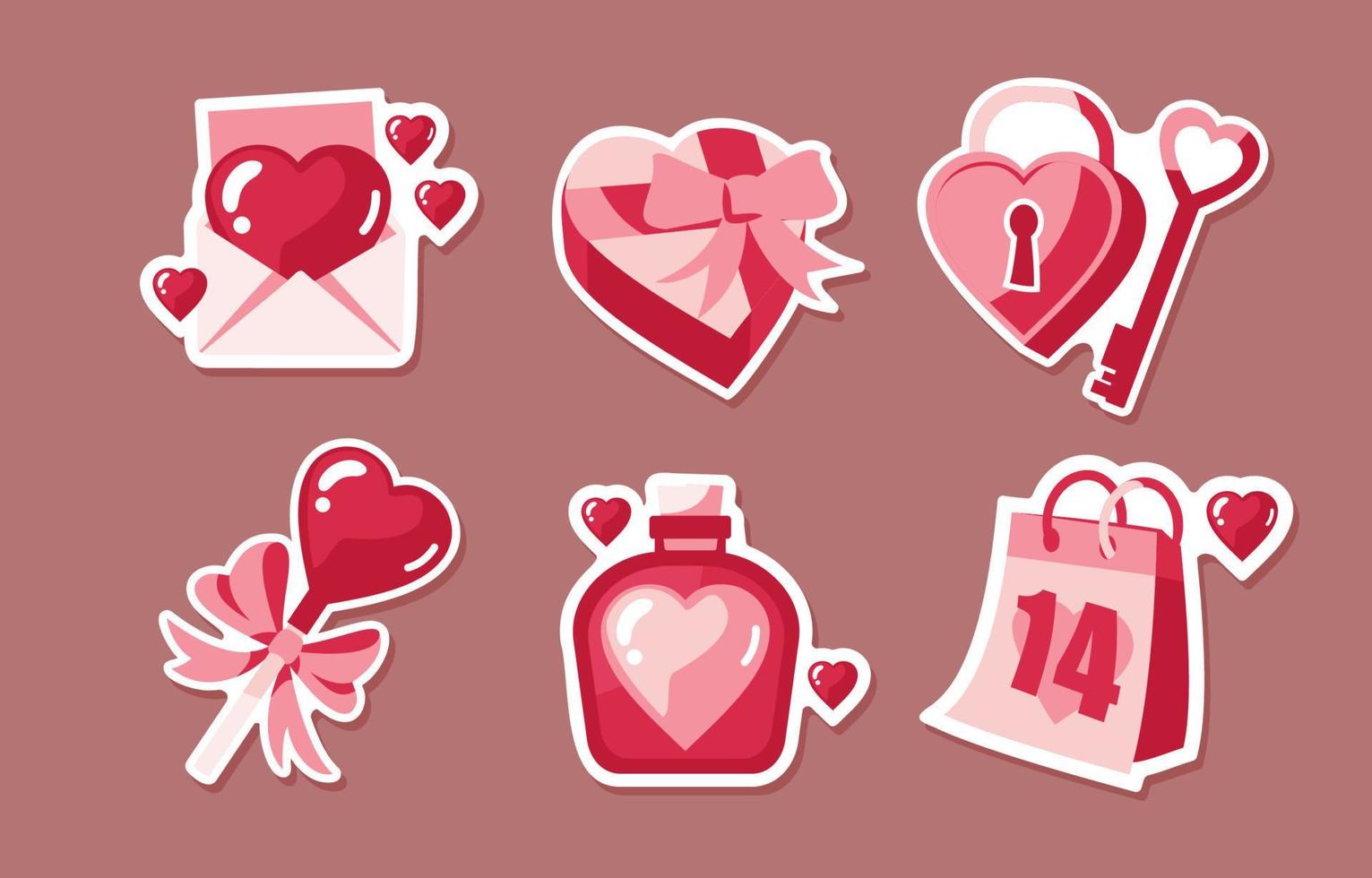 linda colección de pegatinas de san valentín vector