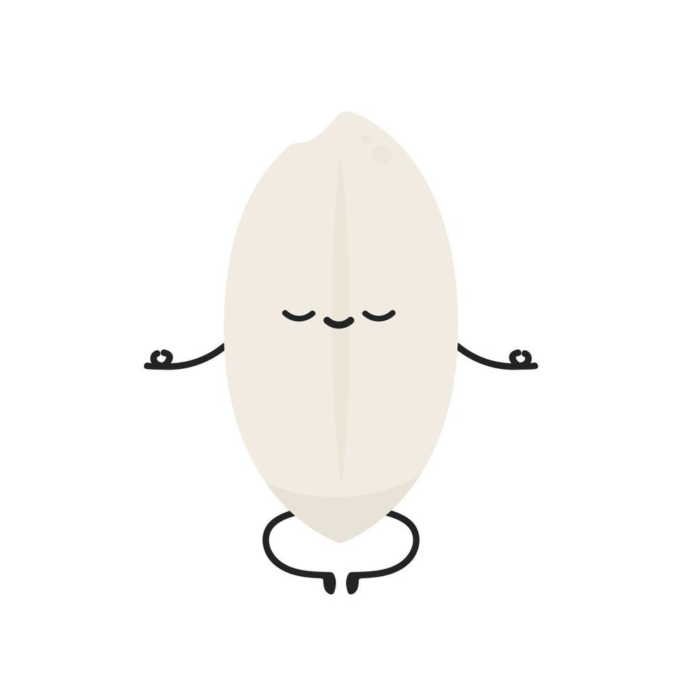 Rice character design. rice vector on white background. rice seed.