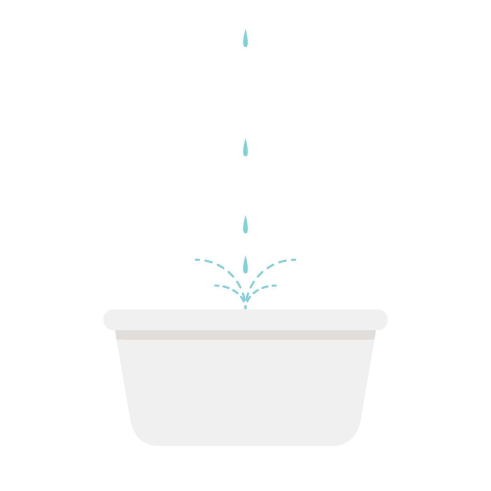 basin vector. basin on white background. water drop. free space for text. water overflow. vector