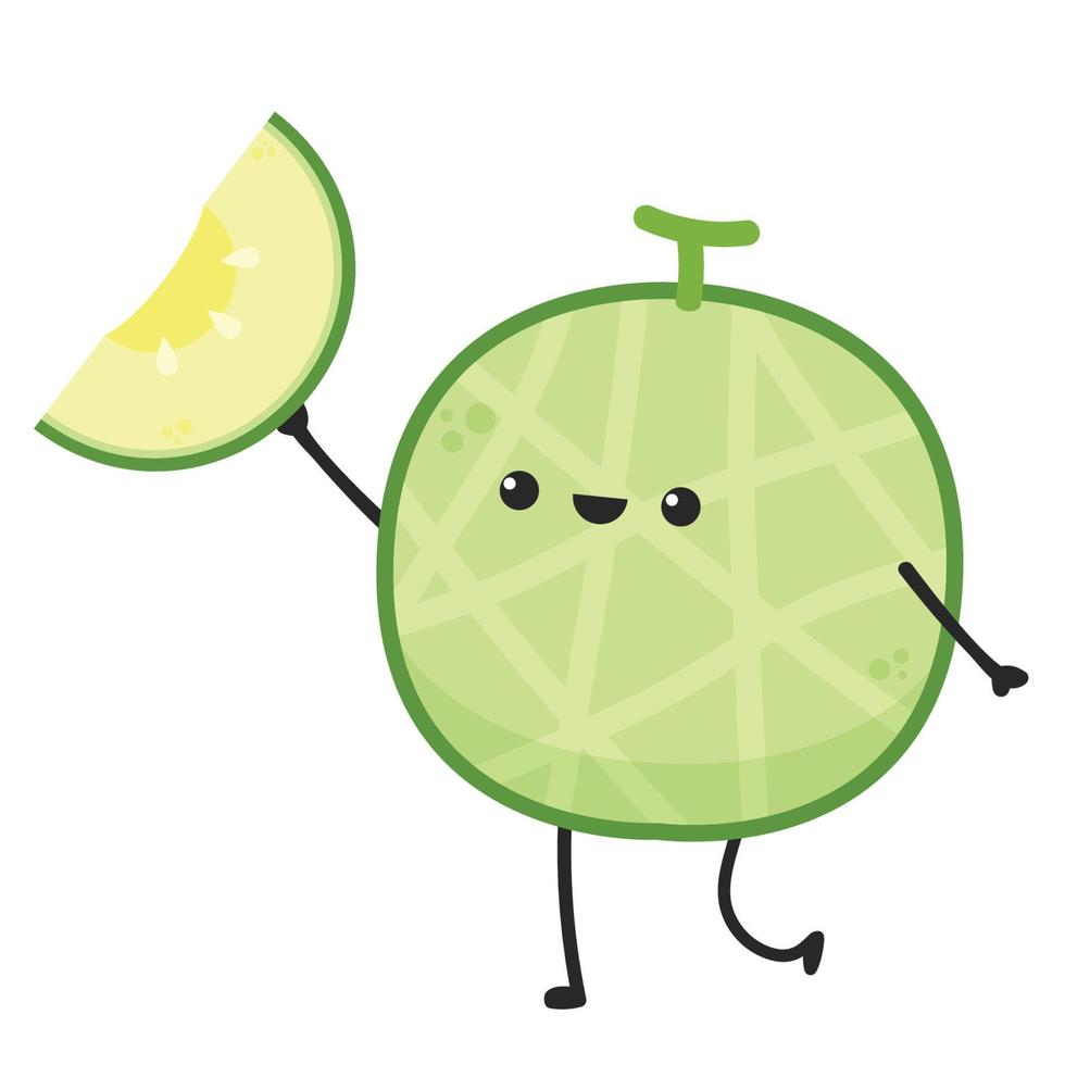 diseño de personajes de melón. melón sobre fondo blanco. dibujos animados de melón. vector