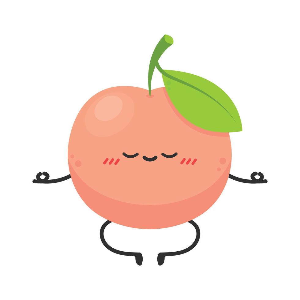 Peach character. peach on white background. wallpaper. vector