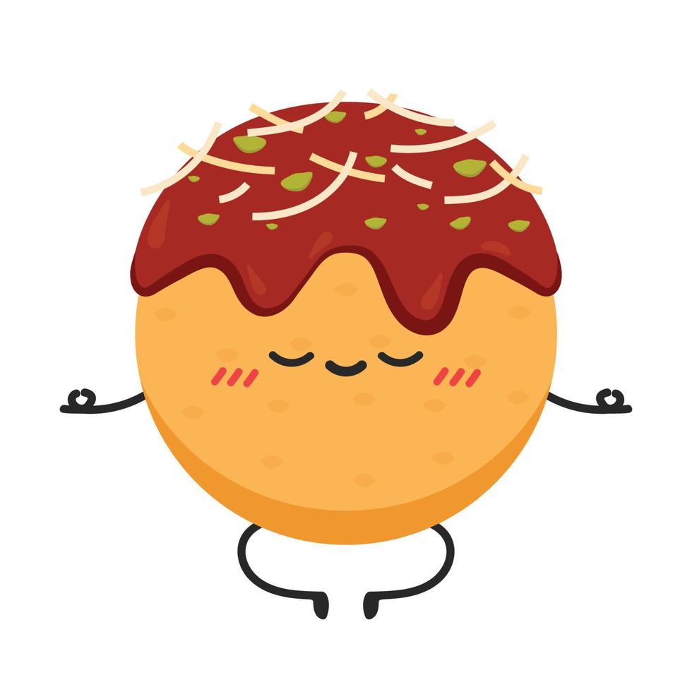 Takoyaki character design. Takoyaki vector. Takoyaki on white background. vector