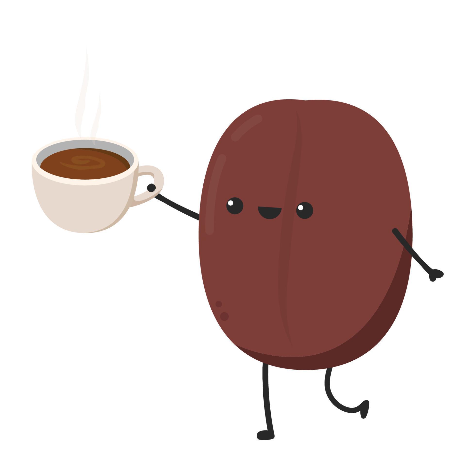 Coffee bean character design. Coffee seed vector. wallpaper. 17673376