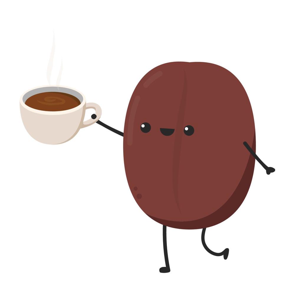 Coffee bean character design. Coffee seed vector. wallpaper. vector