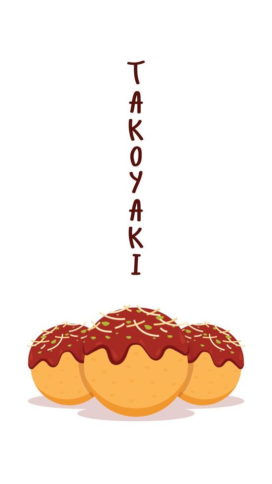 Takoyaki vector. Takoyaki on white background. free space for text. vector
