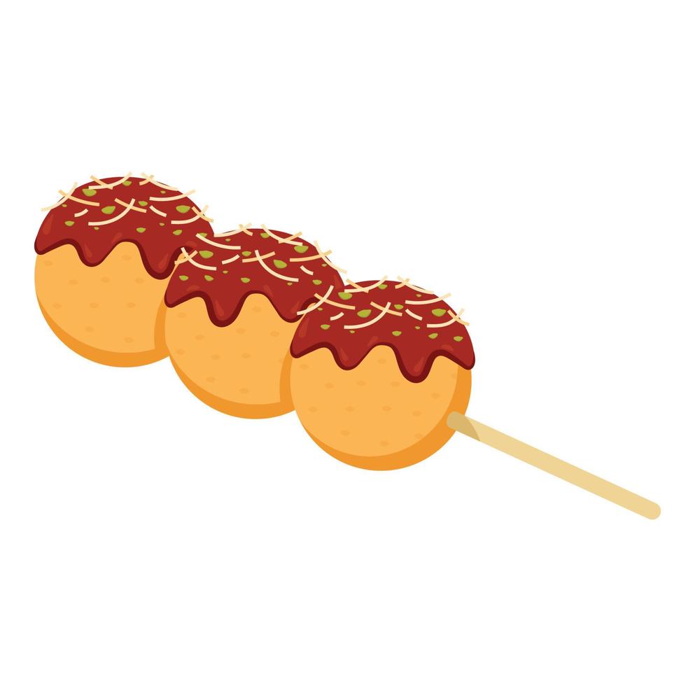 Takoyaki vector. Takoyaki on white background. free space for text. vector