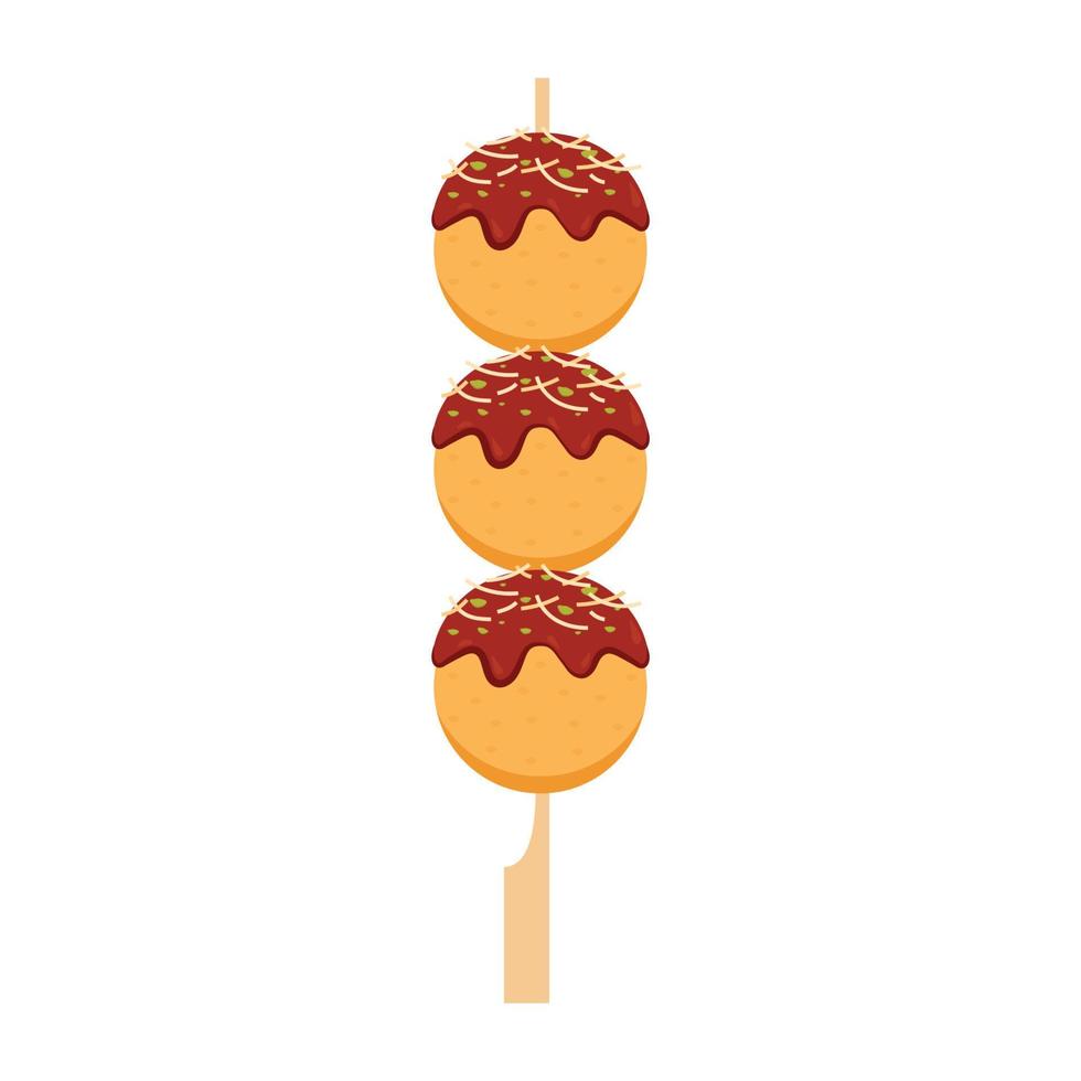 Takoyaki vector. Takoyaki on white background. free space for text. vector