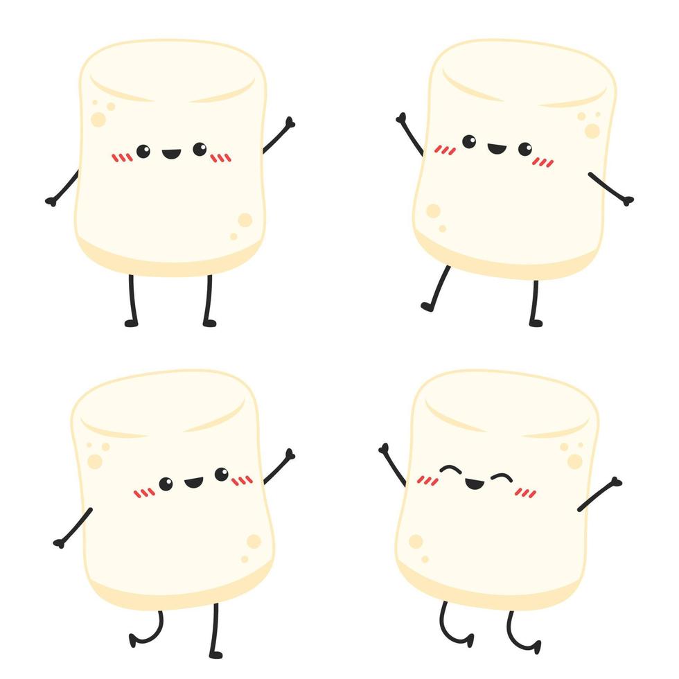 Marshmallow cartoon. marshmallow character design. Marshmallow vector