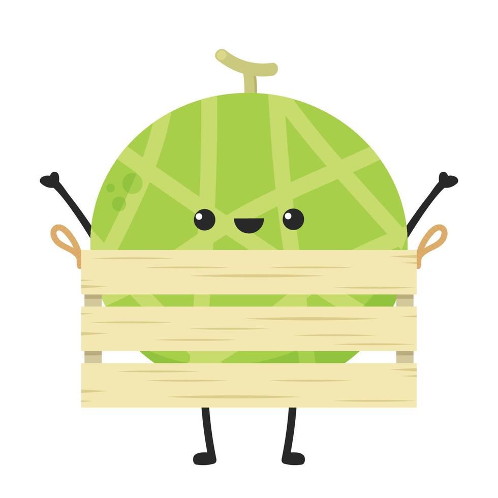 Melon character design. melon on white background. wallpaper. symbol. logo design. vector