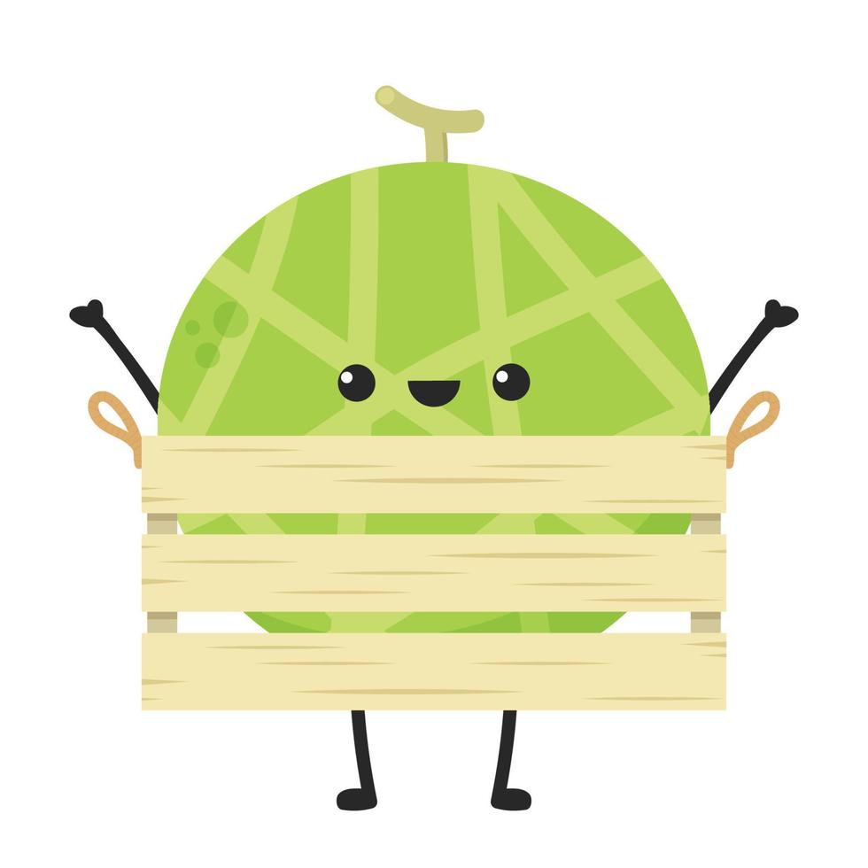 diseño de personajes de melón. melón sobre fondo blanco. fondo de pantalla. símbolo. diseño de logo. vector