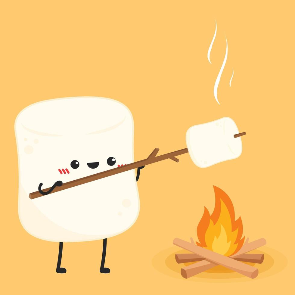 Marshmallow cartoon. marshmallow character design. Marshmallow vector. vector