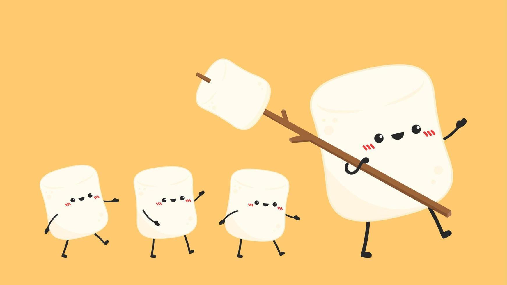 Marshmallow cartoon. marshmallow character design. Marshmallow vector. vector