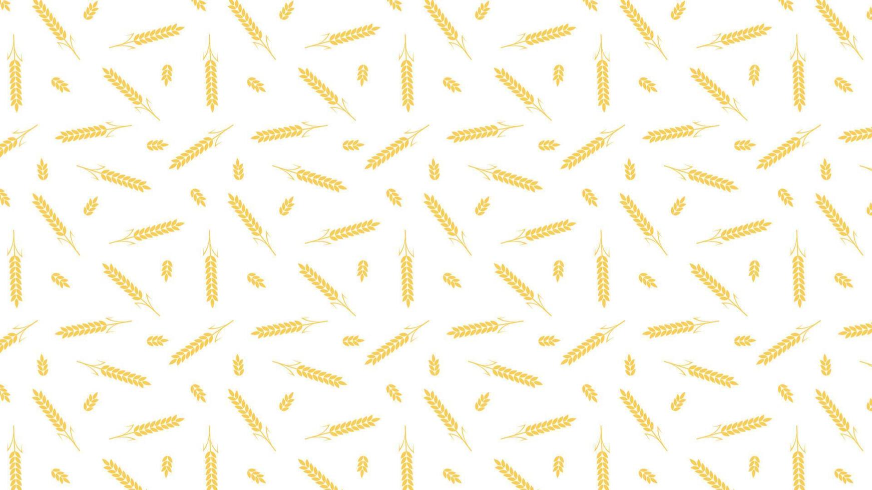 fondo de pantalla de patrón de trigo. símbolo de avena espacio libre para texto. signo de arroz. papel tapiz con patrón de arroz. vector