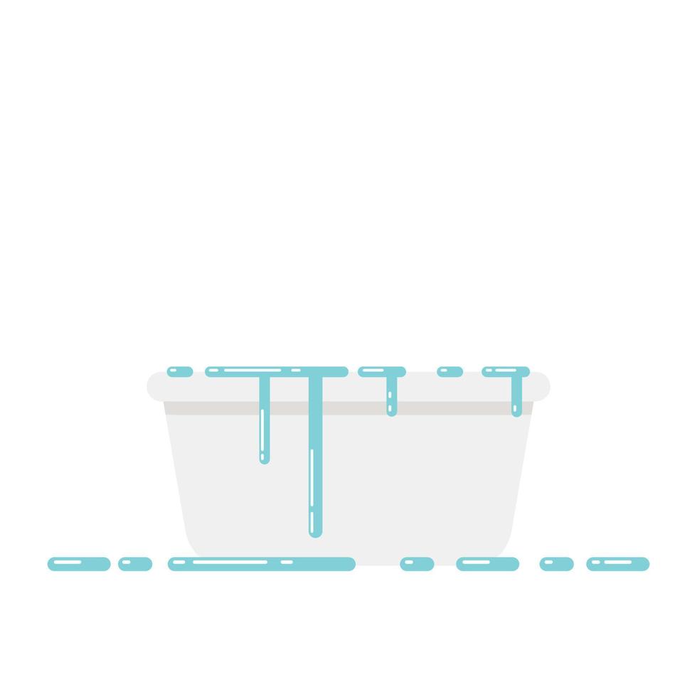basin vector. basin on white background. water drop. free space for text. water overflow. vector